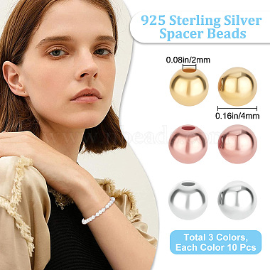30Pcs 3 Colors 925 Sterling Silver Spacer Beads(STER-BBC0001-30)-2