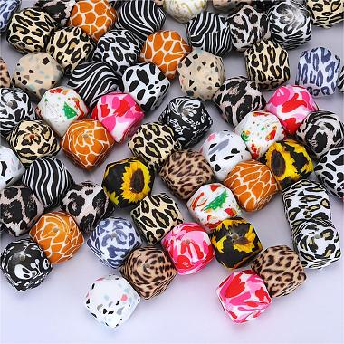 Colorful Pattern Printed Silicone Beads(SI-JX0022A-14)-4