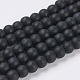 Synthetical Black Stone Beads Strands(X-G-G508-7)-1