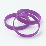 Silicone Wristbands Bracelets, Cord Bracelets, Orchid, 2-1/2 inch(63mm), 12x2mm(X-BJEW-J176-14)