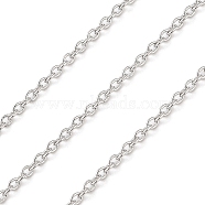 Rhodium Plated 925 Sterling Silver Cable Chains, Soldered, Platinum, 2x1.6x0.4mm(STER-E072-02P-05)