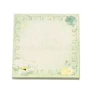 100 Sheets Flower Pattern Pad Sticky Notes, Sticker Tabs, for Office School Reading, Square, Yellow Green, 80x80x0.1mm(DIY-B071-01C)