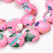 Synthetic Turquoise Beads Strands, Dyed, Flat Round, Pearl Pink, 20x6~7mm, Hole: 1.5mm, about 20pcs/strand, 15.7 inch(G-Q468-81A-20mm)