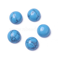 Synthetic Turquoise Cabochons, Half Round/Dome, 7x3.5~4mm(G-F605C-04)