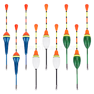 SUPERFINDINGS 12Pcs 3 Style Platane Wood & Foam Fishing Floats Slip Bobbers, Fishing Accessories, Mixed Color, 147~148.5x16~17mm, Hole: 2~2.5mm, 4pcs/style(FIND-FH0002-67)