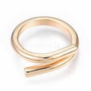 Brass Wire Wrap Open Cuff Ring for Women, Nickel Free, Real 18K Gold Plated, US Size 5 3/4(16.3mm)(RJEW-T001-95G)