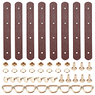 PU Leather Chain Bag Strap, with Iron & Brass Findings, Bag Replacement Accessories, Coconut Brown, 9.5x1.3x0.3cm, Hole: 2.5mm(FIND-WH0093-20B)