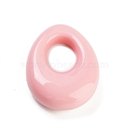 Opaque Resin Pendants, Hollow Teardrop Charms, Pink, 30x23.5x10mm, Hole: 12.5x10mm(RESI-E058-02A)