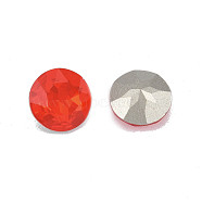 K9 Glass Rhinestone Cabochons, Pointed Back & Back Plated, Faceted, Flat Round, Siam, 10x5.5mm(MRMJ-N029-12-02)