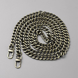 Bag Strap Chains, Iron Curb Link Chains, with Swivel Lobster Claw Clasps, Antique Bronze, 160x1cm(FIND-WH0291-02AB)