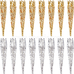 160Pcs 2 Colors Iron Bead Cones, Mixed Color, 42x8mm, Hole: 1mm, 80pcs/color(IFIN-SC0001-72)