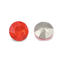 K9 Glass Rhinestone Cabochons, Pointed Back & Back Plated, Faceted, Flat Round, Siam, 10x5.5mm(MRMJ-N029-12-02)