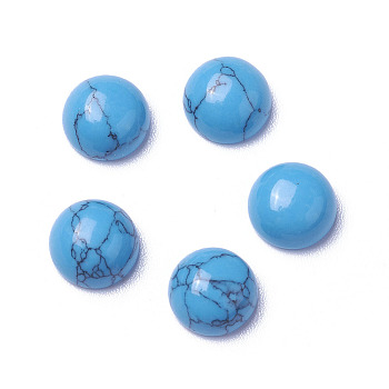Synthetic Turquoise Cabochons, Half Round/Dome, 7x3.5~4mm
