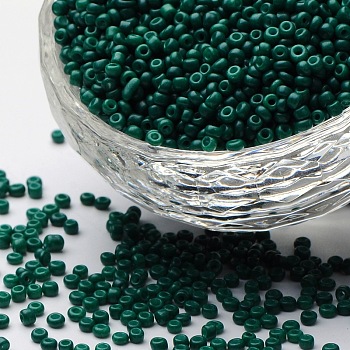 Baking Paint Glass Seed Beads, Teal, 12/0, 1.5~2mm, Hole: 0.5~1mm, about 3333pcs/50g, 50g/bag, 18bags/2pounds