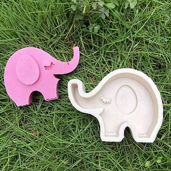Elephant Food Grade Silicone Molds, 3D Animal Resin Molds,  Fondant Molds, for DIY Cake Decoration, Chocolate, Candy, Light Grey, 78.5x104x37mm