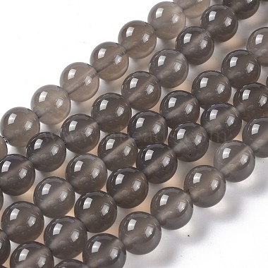 10mm Gainsboro Round Grey Agate Beads