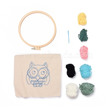 Owl Punch Embroidery Supplies Kit(DIY-H155-02)-2