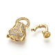 Brass Micro Pave Cubic Zirconia Fold Over Clasps(ZIRC-S058-02G)-3