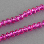 Deep Pink Rondelle Glass Beads(X-DGLA-R030-10mm-06)