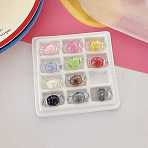 Transparent Acrylic Beads, Bead in Bead, Candy & Star, with Glitter Powder, Mixed Color, 11.9x24.7x14.2mm, Hole: 3.8mm(OACR-N163-02)