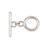 Ring Brass Toggle Clasps, Cadmium Free & Lead Free, Long-Lasting Plated, Platinum, 6~16x11.5~18.5x2mm, Hole: 2.5mm(KK-G548-33P)