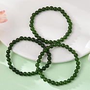 Natural TaiWan Jade Bead Stretch Bracelets, Round, Dyed, 2 inch~2-3/8 inch(5~6cm), Bead: 5.8~6.8mm(X-BJEW-K212-A-019)