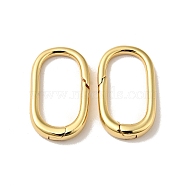 Brass Spring Gate Rings, Cadmium Free & Nickel Free & Lead Free, Oval, Real 18K Gold Plated, 7 Gauge, 19.5x11.5x3.5mm, Hole: 8x11.5mm(KK-J301-07A)
