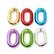UV Plated Acrylic Linking Rings, Quick Link Connectors, Oval, Mixed Color, 39.5x24x7.5mm, Inner Diameter: 27x11mm(PACR-P004-05)