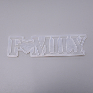 Word Family Silicone Molds, Resin Casting Molds, For UV Resin, Epoxy Resin Craft Making, White, 73x260x13mm, Inner Diameter: 61x250mm(DIY-WH0183-32)