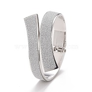Bangles,Abrazine with Flash Alloy Front Opening Bangles, Widen, Platinum, Inner Diameter: 1-7/8x2-1/4  inch(4.7x5.8cm)  (BJEW-K223-09P)
