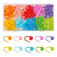 200Pcs 10 Colors Eco-Friendly ABS Plastic Knitting Crochet Locking Stitch Markers Holder, Mixed Color, 22x11x3mm, Pin: 1mm, 20pcs/color(KY-SZ0001-28)