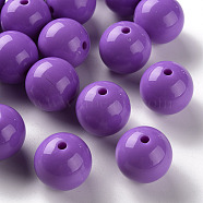 Opaque Acrylic Beads, Round, Dark Orchid, 20x19mm, Hole: 3mm, about 111pcs/500g(MACR-S370-C20mm-30)