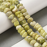 Natural Lemon Jade Beads Strands, Nuggets, Tumbled Stone, 6.5~12.5x3~8.5x6~12mm, Hole: 0.8mm, about 75~78pcs/strand, 15.63'~16.06''(39.7~40.8cm)(G-B078-G03-01)