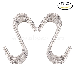 BENECREAT Heavy Duty S-hooks, Stainless Steel Wire Metal Secured S Hook, Jeans Hanger, Ceiling Rack Display Connect Hanging, Kitchen Pegboard, Stainless Steel Color, 90x32x2.8mm, 50pcs/bag(STAS-BC0002-15)