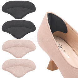6 Pairs 2 Colors Cotton Anti-Wear Heel Grips, Self Adhesive Heel Pads, Mixed Color, 49x88x6mm, 3 pairs/color(FIND-GF0005-49)