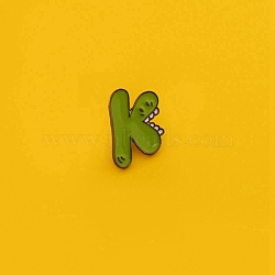 Letter Alloy Enamel Brooches, Letter K, 20~31mm(PW-WG3ADD6-11)