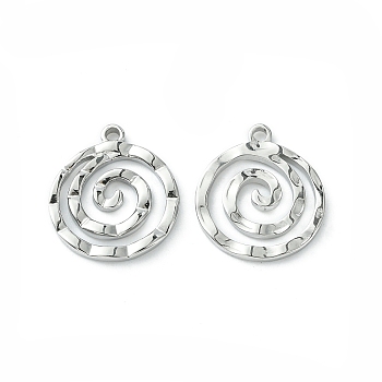304 Stainless Steel Pendants, Vortex Charms, Stainless Steel Color, 18x16.5x2mm, Hole: 1.6mm