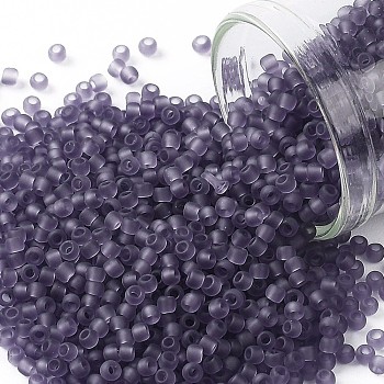 TOHO Round Seed Beads, Japanese Seed Beads, (19F) Transparent Frost Sugar Plum, 11/0, 2.2mm, Hole: 0.8mm, about 5555pcs/50g