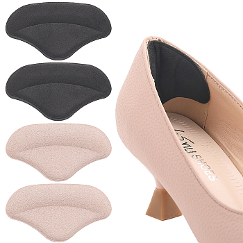 6 Pairs 2 Colors Cotton Anti-Wear Heel Grips, Self Adhesive Heel Pads, Mixed Color, 49x88x6mm, 3 pairs/color