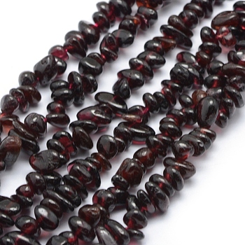 Natural Garnet Beads Strands, Chip, 5~7mm, Hole: 0.8mm, about 16 inch(40.6cm)