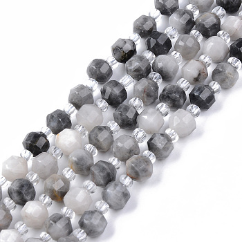 Natural Eagle Eye Stone Beads Strands, Round, Faceted, 7~8x8mm, Hole: 1.2mm, about 38~40pcs/strand, 15.16inch(38.5cm)