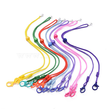 Eyeglasses Chains, Face Mask Chains, Neck Strap for Eyeglasses, with Glass Pearl Beads, Polyester & Spandex Cord Ropes, Plastic Spring Cord Locks & Lobster Claw Clasps, Mixed Color, 40.15 inch(102cm)(NJEW-JN02871-M)