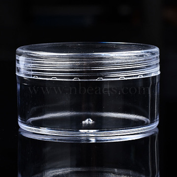 Column Polystyrene Bead Storage Container, for Jewelry Beads Small Accessories, Clear, 5.95x3.3cm, Inner Diameter: 5.2cm(CON-N011-024)