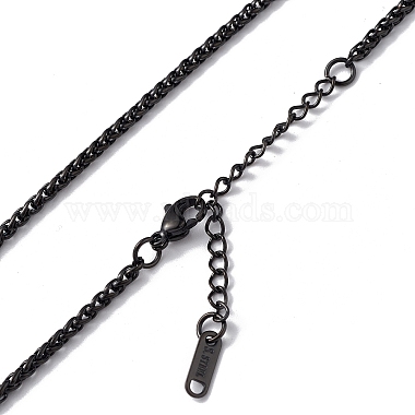 304 Stainless Steel Wheat Chain Necklace for Men Women(NJEW-K245-021E)-2