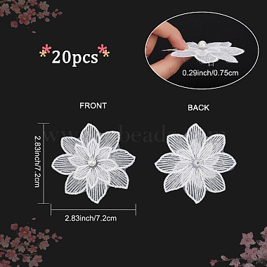 20Pcs 3D Flower Polyester Lace Computerized Embroidery Ornament Accessories(DIY-GF0006-07)-2