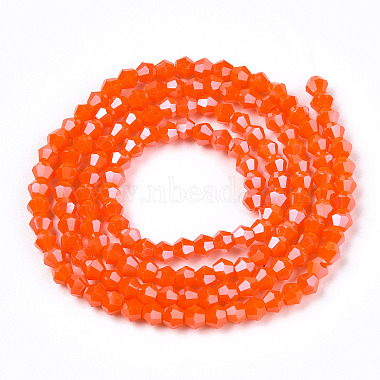 Opaque Solid Color Electroplate Glass Beads Strands(EGLA-A039-P2mm-A03)-3