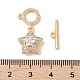 Golden Brass Micro Pave Clear Cubic Zirconia Toggle Clasps(KK-B100-040G)-4