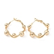 Brass Round Beaded Rhombus Hoop Earrings(EJEW-A025-03G)-1
