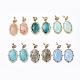 Natural & Synthetic Gemstone Dangle Stud Earrings(EJEW-F232-24G)-1