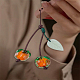 1Pc Lampwork Persimmon Mobile Straps(AJEW-LP0005-56)-3